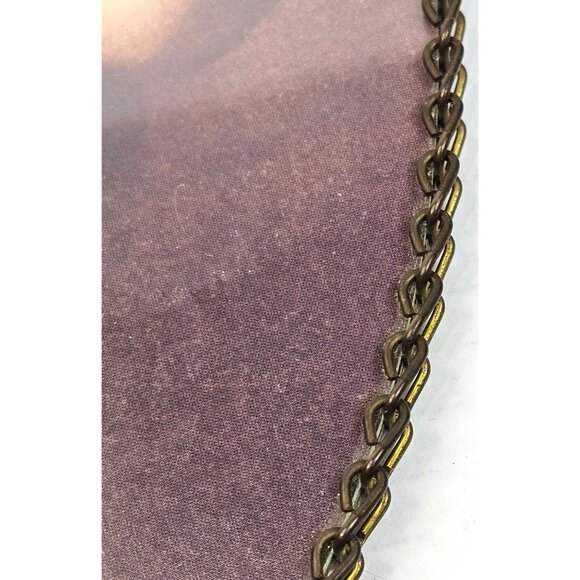 Victorian Flue Cover With Cupid Child Print & Metal Chain Frame 11" X 7.5" - Picture 5 of 11